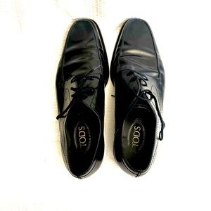 Tods black leather mens shoes